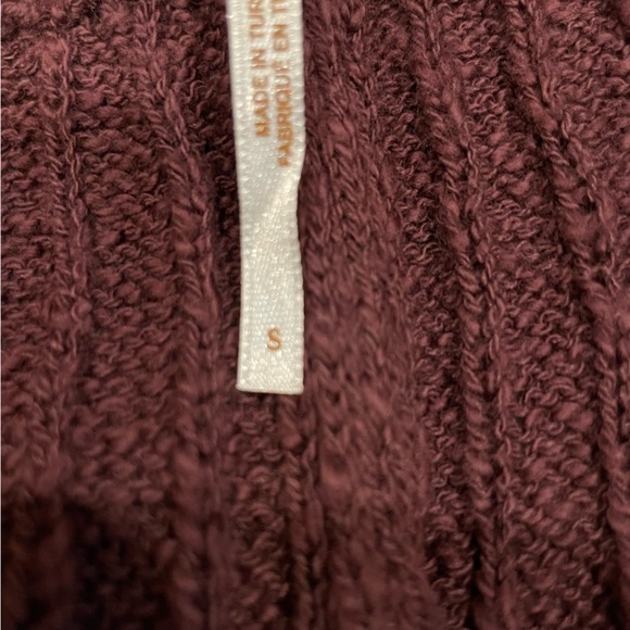 Free People Sweater Pants Maroon Ribbed Straight Leg Women’s Size SMALL Pull On - Picture 4 of 6
